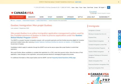 
                            7. Quebec Immigration : Mon Projet Quebec - Canadavisa.com