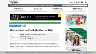 
                            2. Québec International (Québec en tête) | Immigrant Québec