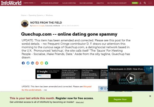 
                            2. Quechup.com -- online dating gone spammy | InfoWorld
