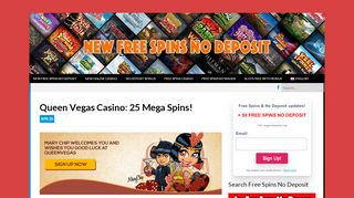 
                            10. Queen Vegas Casino: 25 Mega Spins! - New Free Spins No Deposit