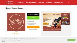 
                            6. Queen Vegas Casino: Få 100% bonus + 50 mega spins - Spil nu!