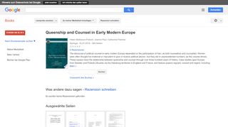 
                            13. Queenship and Counsel in Early Modern Europe