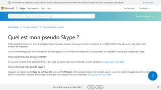 
                            3. Quel est mon pseudo Skype ? | Assistance Skype - Skype Support