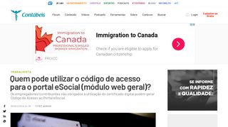 
                            11. Quem pode utilizar o código de acesso para o portal eSocial ...