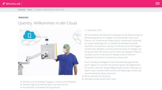 
                            6. Quentry. Willkommen in der Cloud - Brainlab