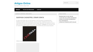 
                            11. QUEPASA CADASTRO, CRIAR CONTAArtigos Online - Artigos Online