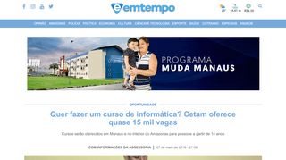 
                            13. Quer fazer um curso de informática? Cetam oferece quase 15 mil vagas