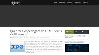 
                            12. Quer ter Hospedagem de HTML Grátis - XPG.com.br | Digital 4 - A ...