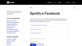 
                            3. Quero usar o Spotify sem o Facebook - Spotify