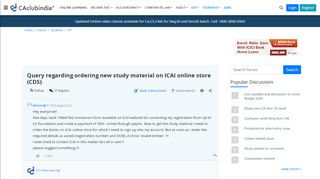 
                            10. Query regarding ordering new study material on ICAI online store ...