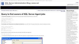 
                            12. Query to find owners of SQL Server Agent jobs - zarez.net