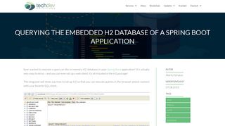 
                            9. Querying the Embedded H2 Database of a Spring Boot Application