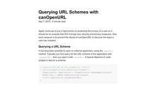 
                            2. Querying URL Schemes with canOpenURL - Use Your Loaf