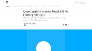 
                            3. QueryInterface: A query-based API for Framer prototypes