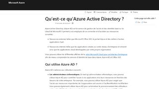 
                            11. Qu'est-ce qu'Azure Active Directory ? | Microsoft Docs