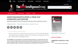 
                            12. Quest Diagnostics Exits 31-Year-Old CompuNet Lab Venture - The ...