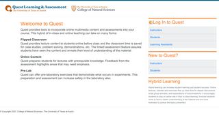
                            1. Quest Learning & Assessment - The University of Texas at Austin