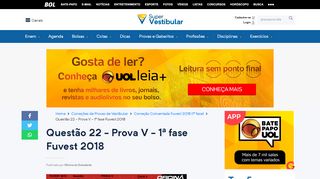 
                            4. Questão 22 - Prova V - 1ª fase Fuvest 2018 - Super Vestibular