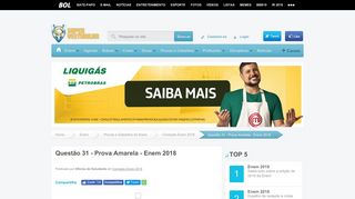 
                            10. Questão 31 - Prova Amarela - Enem 2018