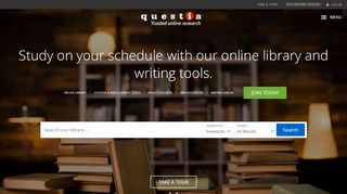 
                            3. Questia: Write better papers, faster! |Online Research Library