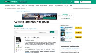 
                            5. Question about MBS WIFI service - Singapore Forum - TripAdvisor