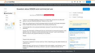 
                            12. Question about MSDN and commercial use - Stack Overflow