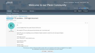 
                            13. Question - FTP problem - 530 login incorrect | Plesk Forum
