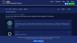 
                            13. Question / Help - OBS with UAD Apollo audio interface? Only ...