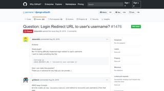 
                            7. Question: Login Redirect URL to user's username? · Issue #1476 ...