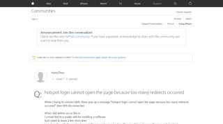 
                            5. Question: Q: hotspot login cannot open the page because too many ...