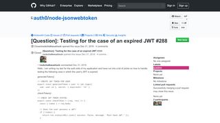 
                            3. [Question]: Testing for the case of an expired JWT · Issue #288 · auth0 ...