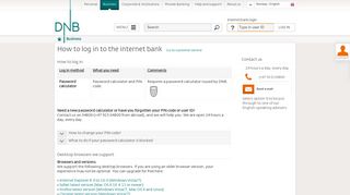 
                            2. Questions about log in to the internet bank - DNB