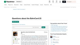 
                            11. Questions about the BahnCard 25 - Train Travel Forum - TripAdvisor