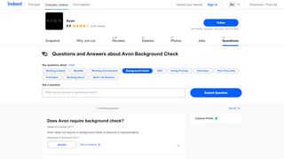 
                            7. Questions and Answers about Avon Background Check | Indeed.com