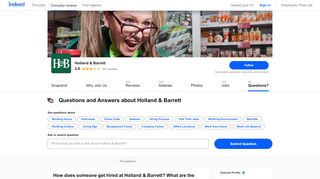 
                            10. Questions and Answers about Holland & Barrett | Indeed.co.uk