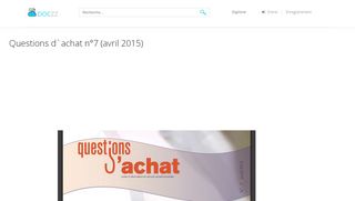
                            12. Questions d`achat n°7 (avril 2015) - France - doczz