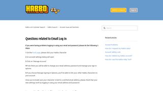 
                            6. Questions related to Email Log In – Habbo.com Customer Support