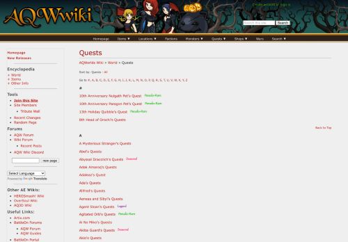
                            10. Quests - AQW