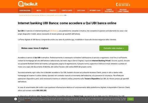 
                            7. Qui UBI: Internet banking UBI Banca | Facile.it