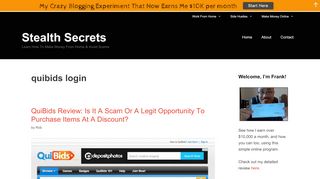 
                            8. quibids login | | Stealth Secrets