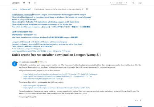 
                            12. Quick create freezes on/after download on Laragon Wamp 3.1 | Laragon