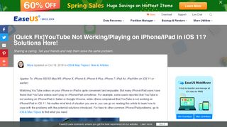 
                            13. [Quick Fix]YouTube Not Working/Playing on iPhone/iPad in iOS 11 ...