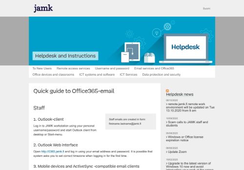 
                            5. Quick guide to Office365-email | Helpdesk