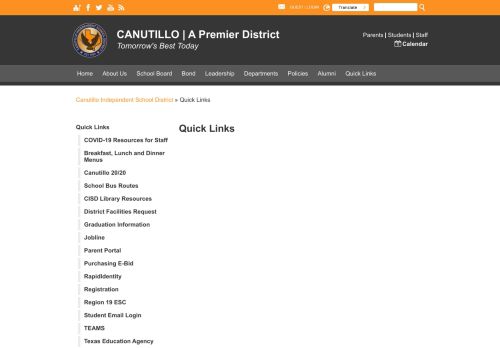 
                            13. Quick Links - Canutillo Independent School District
