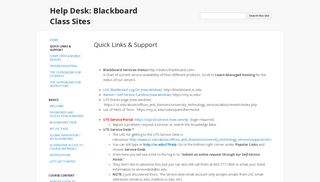 
                            4. Quick Links & Support - Help Desk: Blackboard Class Sites