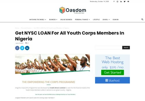 
                            8. Quick NYSC Loan For All Serving Corps Members In Nigeria - Oasdom