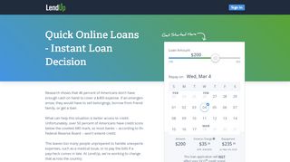 
                            4. Quick Online Loans - Apply in as few as 5 mins - LendUp