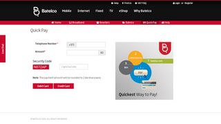 
                            12. Quick Pay - Login - Batelco