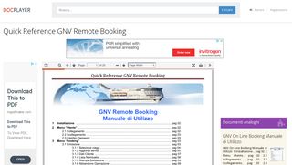 
                            9. Quick Reference GNV Remote Booking - PDF - DocPlayer