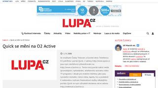 
                            8. Quick se mění na O2 Active - Lupa.cz
